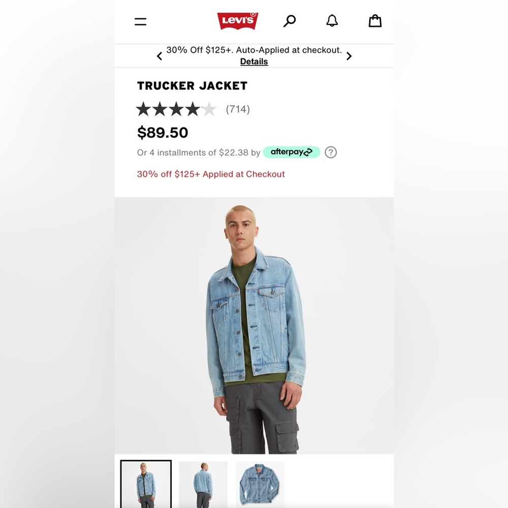 Levi’s Men’s Denim Trucker Jacket. XXL. NWT